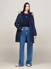 Manteau matelassé à capuche fausse fourrure offre à 279,9€ sur Tommy Hilfiger