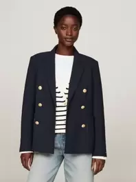 Blazer croisé ajusté en sergé offre à 279,9€ sur Tommy Hilfiger