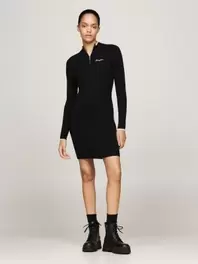 Robe pull courte à rayures métallisées offre à 139,9€ sur Tommy Hilfiger