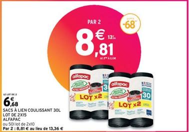 Alfapac - Sacs À Lien Coulissant  offre à 6,68€ sur Intermarché