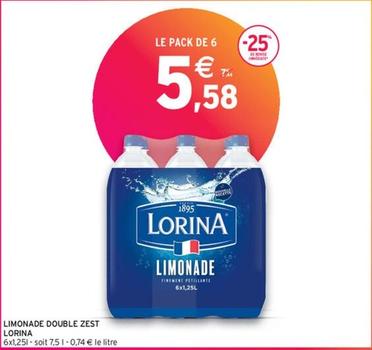 Lorina - Limonade Double Zest offre à 5,58€ sur Intermarché