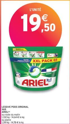 Ariel - Lessive Pods Original offre à 19,5€ sur Intermarché