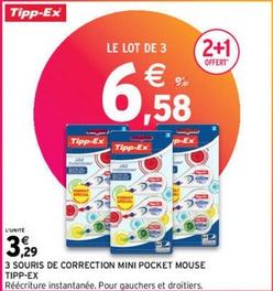 Tipp-ex - 3 Souris De Correction Mini Pocket Mouse offre à 3,29€ sur Intermarché