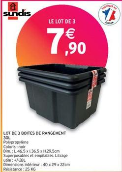 Lot De 3 Boites De Rangement 30L offre à 7,9€ sur Intermarché