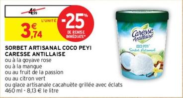 Caresse Antillaise - Sorbet Artisanal Coco Peyi offre à 3,74€ sur Intermarché
