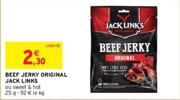 Jack Links - Beef Jerky Original  offre à 2,3€ sur Intermarché
