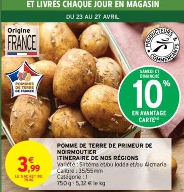 Pomme De Terre De Primeur De Noirmoutier Itineraire De Nos Régions offre à 3,99€ sur Intermarché
