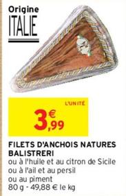 Balistreri - Filets D'anchois Natures offre à 3,99€ sur Intermarché