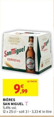 San Miguel - Bières offre à 9,99€ sur Intermarché