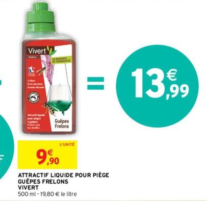 Vivert - Attractif Liquide Pour Piège Guêpes Frelons offre à 9,9€ sur Intermarché