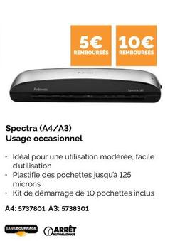 Fellowes - Spectra (A4/A3) Usage Occasionnel offre à 10€ sur LDLC