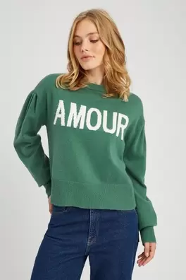 Pull jacquard Amour offre à 35,99€ sur Bizzbee