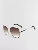 SIDE VIEW WOMEN'S Shiny Light Gold + Black SQUARE SUNGLASSES offre à 98€ sur BCBG Maxazria