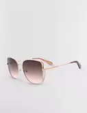 SIDE VIEW WOMEN'S SHINY ROSE GOLD MUSE SQUARE SUNGLASSES offre à 98€ sur BCBG Maxazria