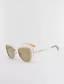 SIDE VIEW WOMEN'S SHINY LT GOLD/SATIN LIGHT GOLD VENTED CAT EYE SUNGLASSES offre à 98€ sur BCBG Maxazria