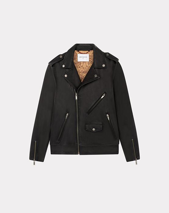 Blouson en cuir biker noir offre à 285€ sur Chevignon