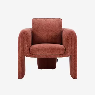 Aventus -  Fauteuil tripode en tissu chenille - Terracotta offre à 309€ sur Habitat