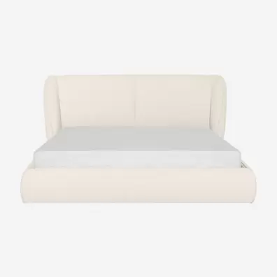 Malo -  Lit coffre 160 x 200 cm en tissu bouclette courte - Beige offre à 1120€ sur Habitat