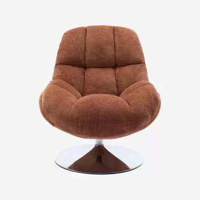 Mogliano -  Fauteuil pivotant en tissu chenille et métal chromé - Terracotta offre à 399€ sur Habitat