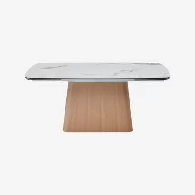 Linka -  Table rectangulaire extensible en verre trempé et céramique - Blanc offre à 1630€ sur Habitat