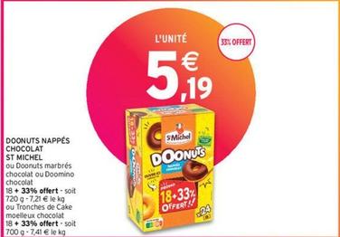 St Michel - Doonuts Nappés Chocolat offre à 5,19€ sur Intermarché Contact