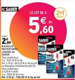 Sader - Maxiglue Instantanée Liquide 3g offre à 2,8€ sur Intermarché Contact