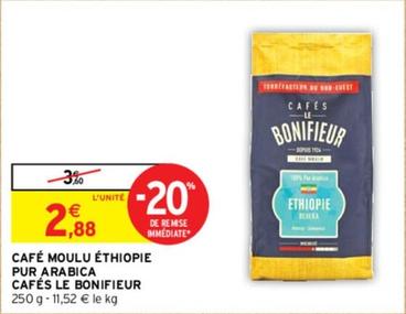 Cafés Le Bonifieur - Café Moulu Éthiopie Pur Arabica  offre à 2,88€ sur Intermarché Contact