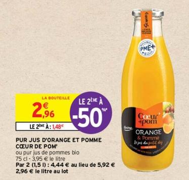 Cœur De Pom' - Pur Jus D'Orange Et Pomme  offre à 2,96€ sur Intermarché Contact