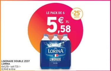 Lorina - Limonade Double Zest offre à 5,58€ sur Intermarché Express