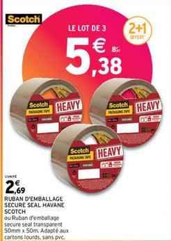 Scotch - Ruban D'Emballage Secure Seal Havane offre à 2,69€ sur Intermarché Hyper