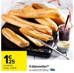 4 Dejeunettes  offre à 1,25€ sur Carrefour