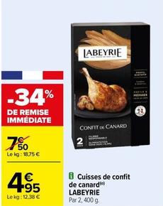 Confit de canard offre à 4,95€ sur Carrefour
