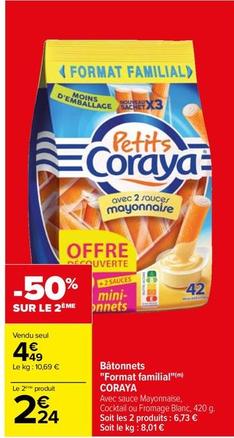 Coraya - Bâtonnets "Format Familial" offre à 4,49€ sur Carrefour