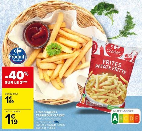 Carrefour - Frites Surgelées Classic' offre à 1,99€ sur Carrefour