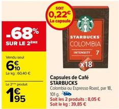 Starbucks - Capsules De Café offre à 6,1€ sur Carrefour