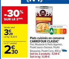 Carrefour - Plats Cuisinés En Conserve Classic' offre à 3,29€ sur Carrefour