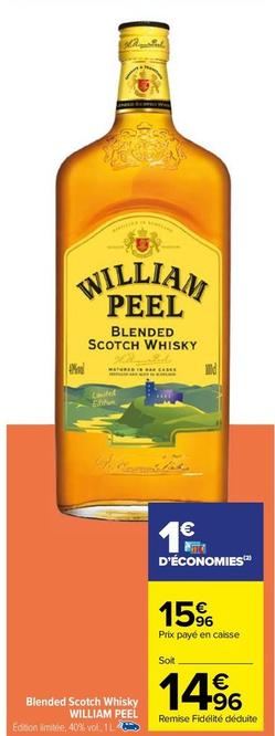 William Peel - Blended Scotch Whisky offre à 14,96€ sur Carrefour