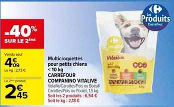 Carrefour - Multicroquettes Pour Petits Chiens 10 Kg Companino Vitalive offre à 4,09€ sur Carrefour