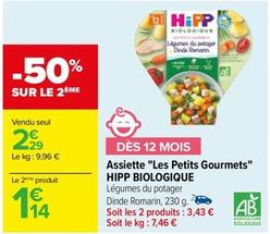 Hipp Biologique - Assiette "Les Petits Gourmets" offre à 2,29€ sur Carrefour