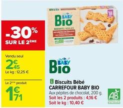 Carrefour - Biscuits Bébé Bio offre à 2,45€ sur Carrefour