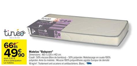 Tinéo - Matelas "Babyzen" offre à 49,9€ sur Carrefour