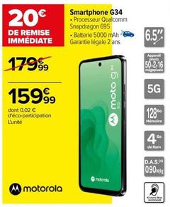 Motorola - Smartphone G34 offre à 159,99€ sur Carrefour