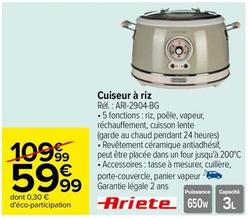 Ariete - Cuiseur À Riz ARI-2904-BG offre à 59,99€ sur Carrefour
