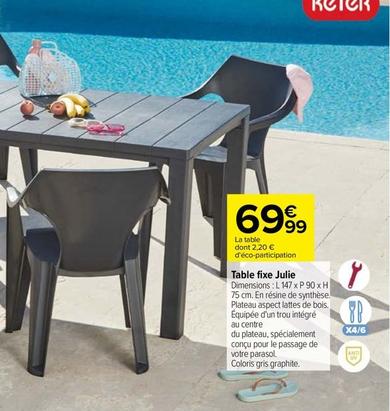 Table Fixe Julie  offre à 69,99€ sur Carrefour