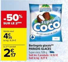 Paradis Glaces - Berlingots Glacés offre à 4,35€ sur Carrefour