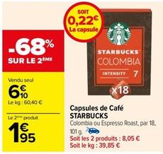 Starbucks - Capsules De Cafe  offre à 6,1€ sur Carrefour