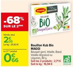 Maggi - Bouillon Kub Bio offre à 2,05€ sur Carrefour
