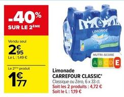 Carrefour - Limonade Classic' offre à 2,95€ sur Carrefour