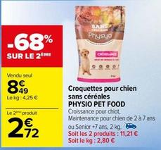 Physio Pet Food - Croquettes Pour Chien Sans Céréales offre à 8,49€ sur Carrefour