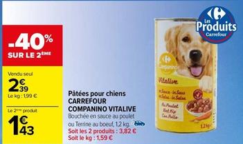 Carrefour - Pâtées Pour Chiens Companino Vitalive offre à 2,39€ sur Carrefour